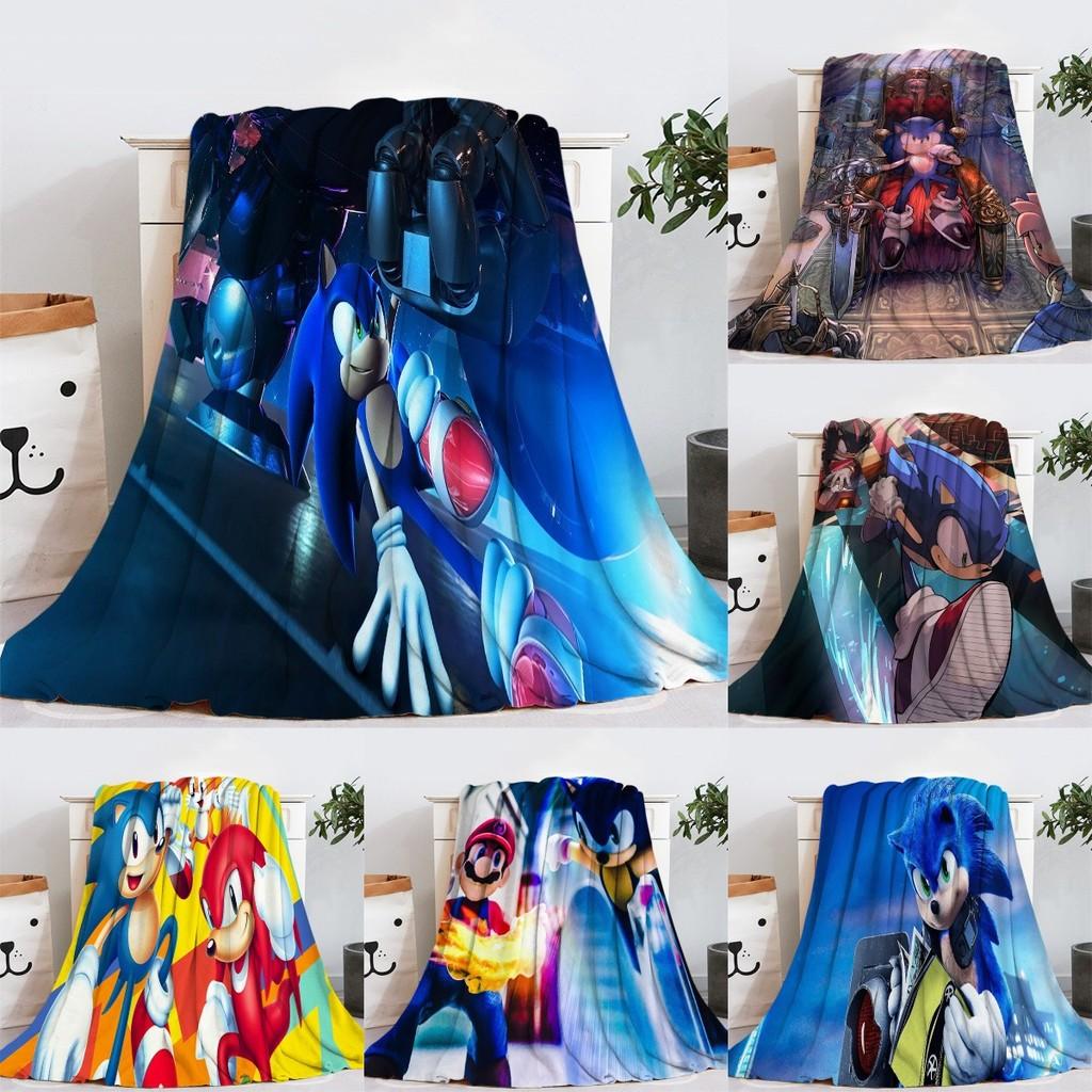 Blanket Sonic Flannel Hedgehog Cartoon Sofa Bed Throw Rug Warm Winter Gift Kids