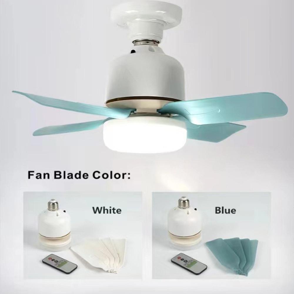 With Remote Control E27 Socket Ceiling Fan Wireless Fans Lighting Office Garage Restaurant