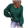 Women S Loose Fit V Neck Solid Color Pullover Knit Sweater