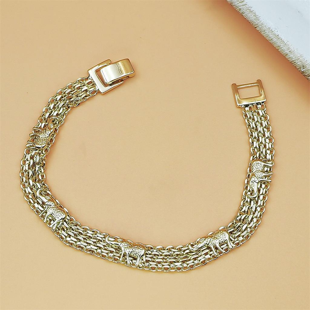 Bracciale elefante design vuoto alla moda gioielli di lusso leggero bracciale a catena larga da donna