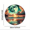 Vintage Blechschild Strand Sonnenuntergang Wandkunst Mond Metall Dekor Für Zuhause