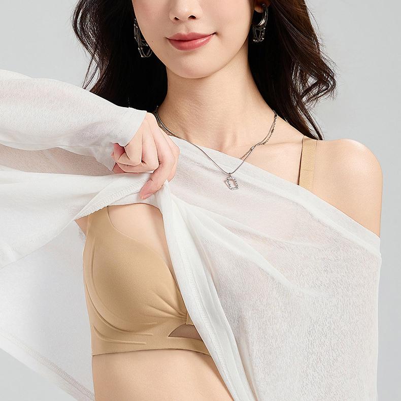 Seamless Lingerie Women's Gathering Bra Adjustable Type Breast Retraction Anti-sagging Thin Bra Without Underwire Push Up Bra