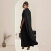 Damen Figurbetontes Taillenbetonendes Knopf-Schal-Kleid mit Rundhalsausschnitt