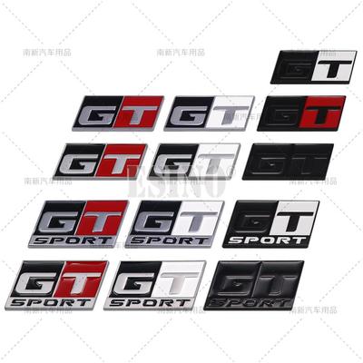 Car Styling 3D GT Sport Metal Zinc Alloy RearTrunk Fender Adhesive Badge Body Tailgate Displaceme Decorative Emblem