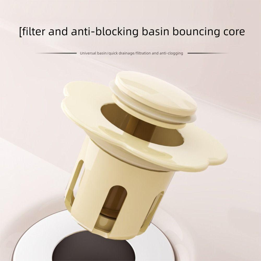 New Flower Shape Drain Plug Filter Rebound Plastic Hair Catcher Bathroom Sink Drain Stopper for 34-40mm Wash Basin
