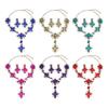 Elegant Crystal Gemstone Necklace And Earrings Set Sparkling Jewelry Set For Formal Occasions Featuring Vintage Designs