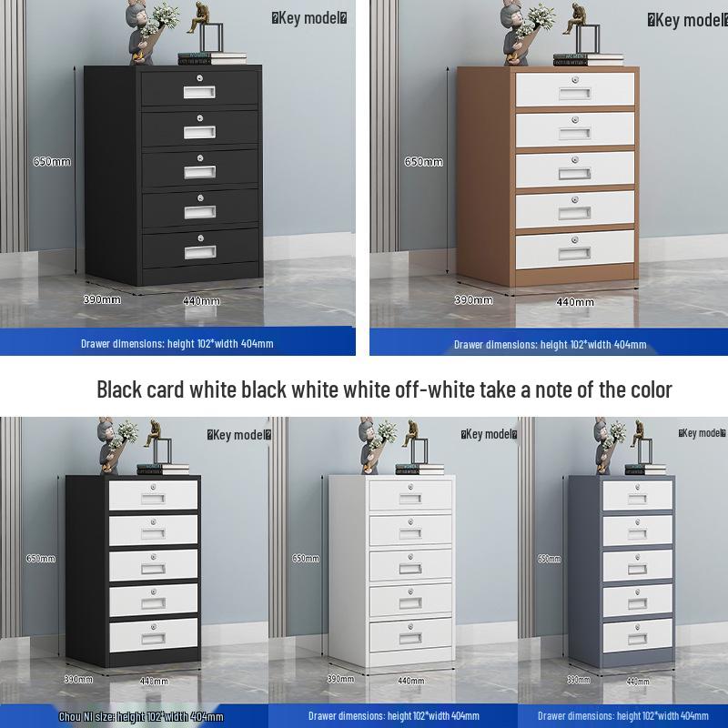 Mobile Under-Desk File Cabinet with Lock - Single Door, Sheet Metal, Small Office Tool Storage Drawer