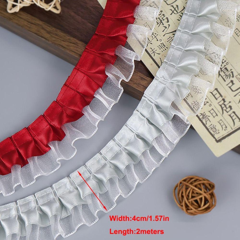 Multiple Colors Lace Ribbon Pleated Decorative Trim Clothing Decoration Lace Trim  Dress Decorative