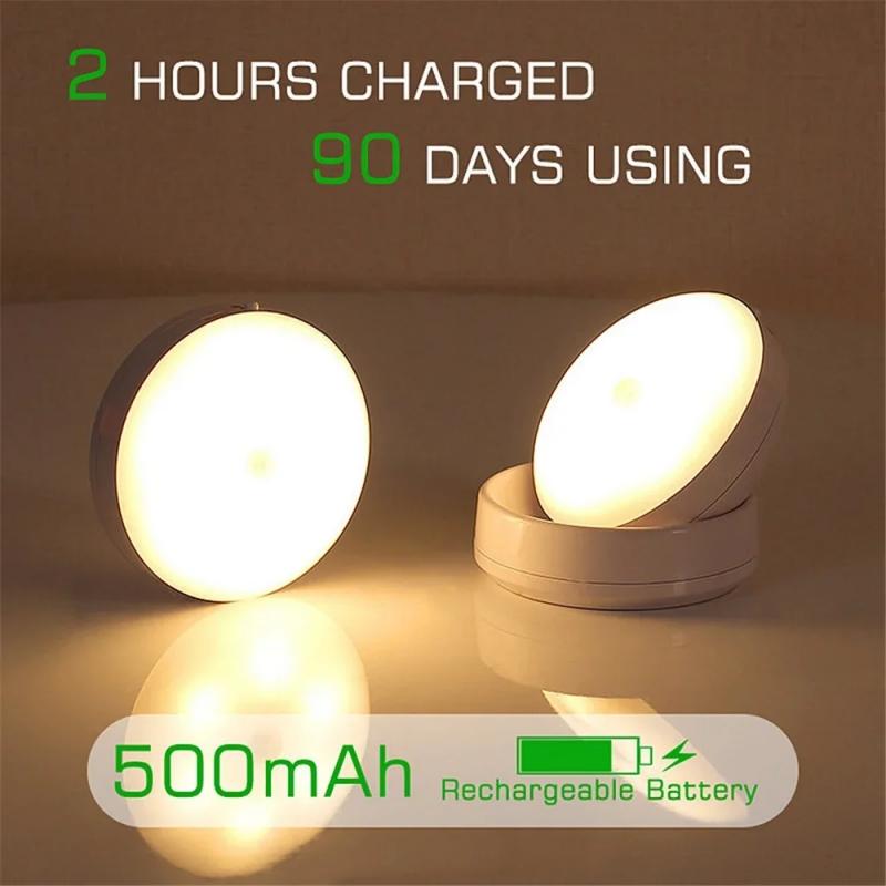 LED Night Light USB Charging Intelligent Human Induction For Bedside Cabinet Home Wardrobe Lighting Motion Sensor Light Led Lamp