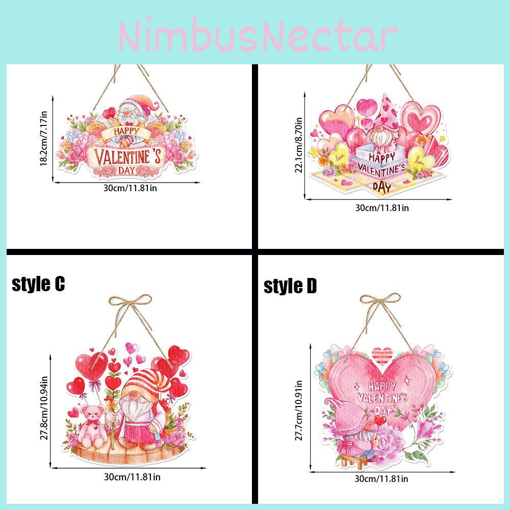 Day Pink Valentines Door Hanging Decor With Flowers Heart Design Party For