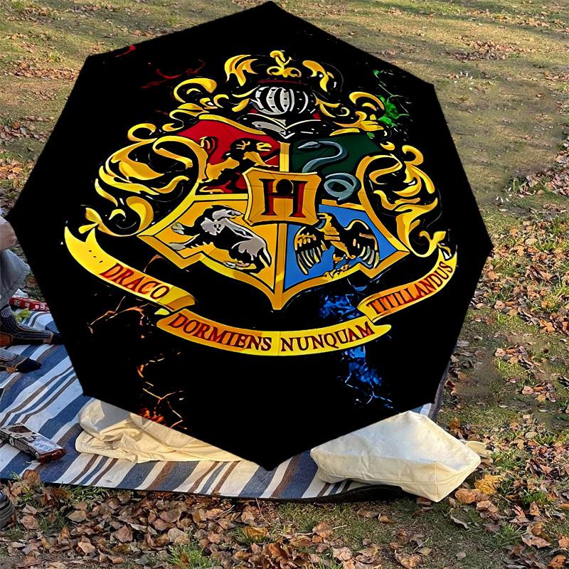 1PC Hogwarts Crest Umbrella-8-Rib Reinforced, Automatic Open, Lightweight & Durable, Cute Fashion Accessory for Outdoor, D2673