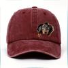 Playful Dachshund Probe Hole Baseball Cap Print Design Hand Washable Cartoon Style Street Trendy Novelty Headwear