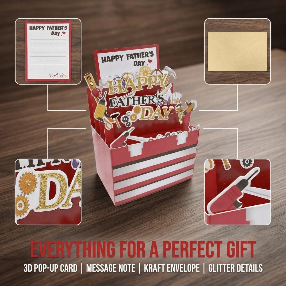 Paper Craft Toolbox Theme Card Handmade Birthday Greeting Card Universal Message Card Parents Gift