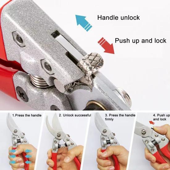 Heavy Duty Pruning Shears Bypass Pruners with Ergonomic Handle Gardening Pruner Carbon Steel for Picking Fruits Pruning Tree