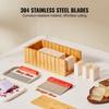 Soap Making Kit, Bamboo Cutting Box and Inner Box with Silicone Mold, Stainless Steel Straight Cutter and Wavy Cutter, 100 Bags and 105 Stickers, Soap