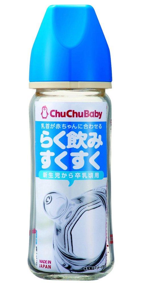 

ChuChu Baby Детская бутылочка с широким горлышком Имасора Поставляется с соской, которую можно заменить на размер S или L Бутылочка для легкого питья, Тип, Термостойкое стекло, 240 мл,