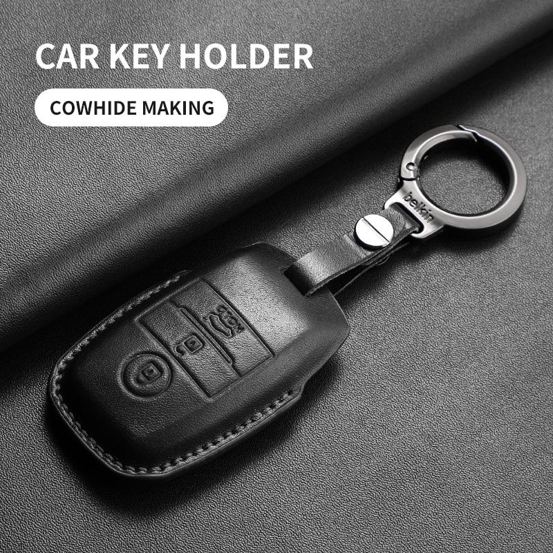 Genuine Leather Auto Key Fob Cover Case Housing Fit For Kia K3 K4 K5 K3S Kx3 Kx5 Soul Rio Sorento Ceed Sportage Auto Key Fob Housing Protective