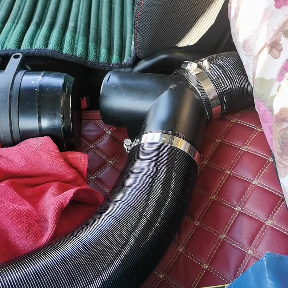 75Mm/3Inch Diesel Heater Exhaust Pipe Ducting Set,Car Parking Heater Air Vent Extender Accessories,Vent Outlet Y Branch Connector And Hose Clips For