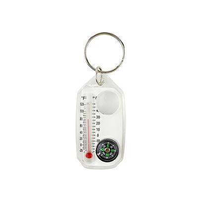 Mini Outdoor Bergsteiger Schlüsselanhänger mit Thermometer Kompass Zeiger Schnalle Schlüsselhaken Und Karabinern für Camping