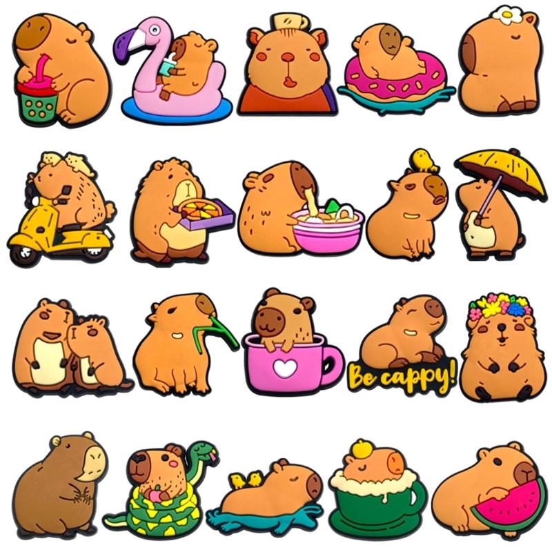 

Cartoon Capybara Theme Shoe Charms Silicone Shoe Ornament for Footwear Slipper Cartoon Capybara Theme Shoe Charms 1