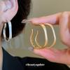 Echtgold plattierte Silbernadel unregelmäßige matte Metallohrstecker leichter Luxus High-End Stecker kalter Wind Nischenohrringe Damen