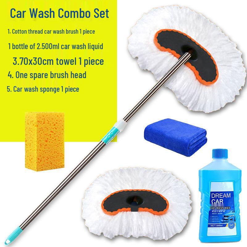 Telescopic Car Wash Mop with Long Handle - Car Cleaning Brush