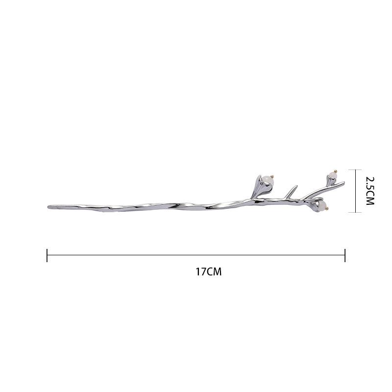 Оригинальная ветка цветка лунный камень заколка нишевый дизайн высококлассный темперамент аксессуары для волос металлический диск устройство для волос Гуочао заколка