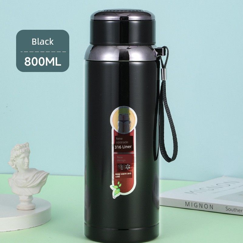 316 Stainless Steel Sports Water Bottle, Outdoor Portable Car-Mounted Sling Water Cup, Gradient Star Bottle, Large Capacity Thermos Cup