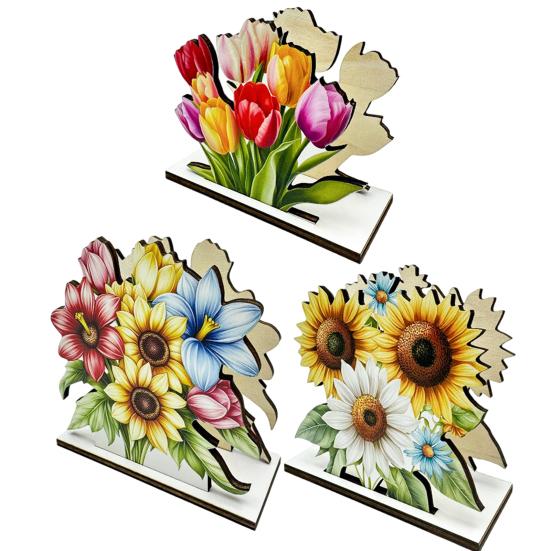 Flower Napkin Holder for Table Decor, Floral Paper Towel Holder, Freestanding Napkin Dispenser for Kitchen Dinner Restaurant Bar Decoration
