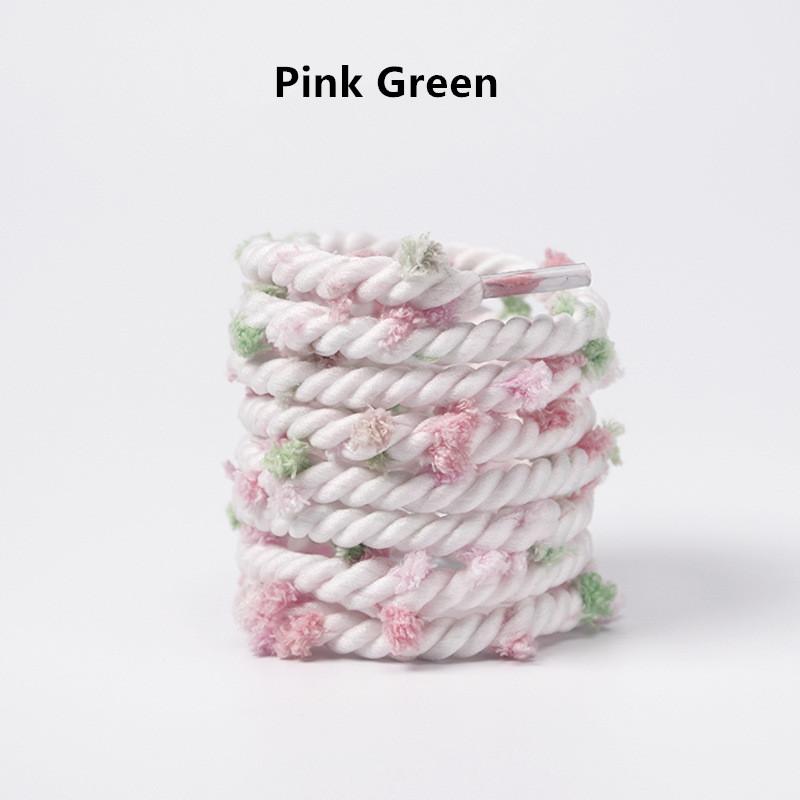 1 Paar Gekleurde Kant Dopamine Kleurige Pompon Schoenveters Witte Casual Basketbal Canvas Schoenen DIY Sportsandalen Pantoffels Schoenveter 140cm roze groene kleur