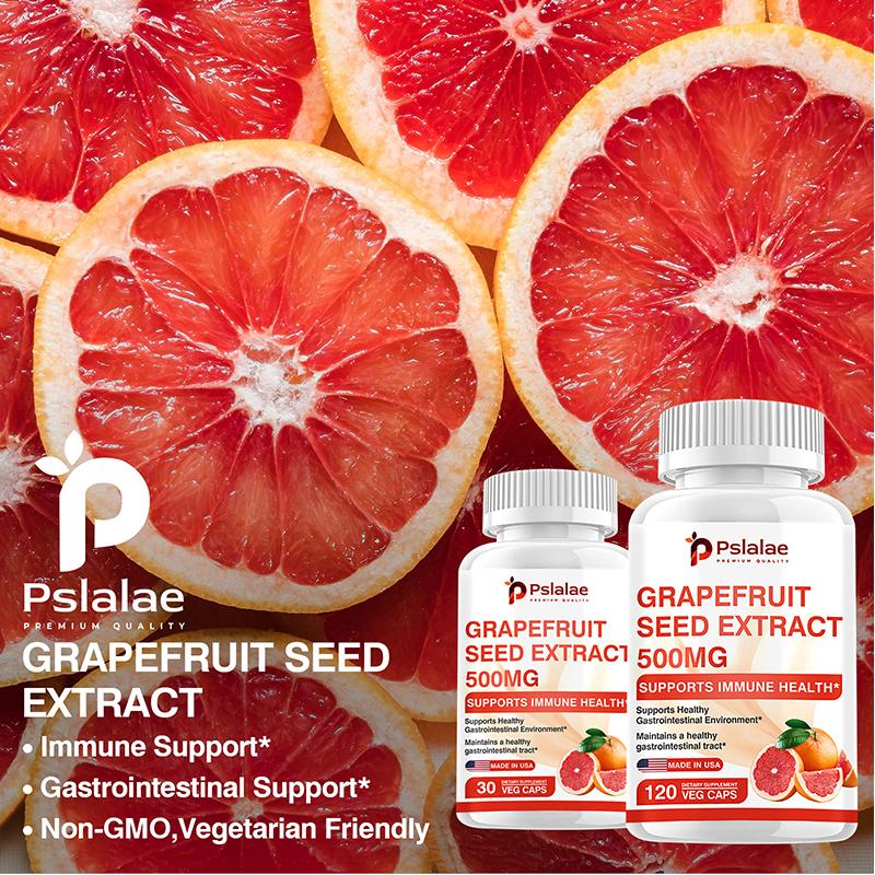 Pslalae Grapefruit Seed Extract 500mg Capsules 120pcs — Natural Antioxidant, Vegan Formula, Daily Wellness