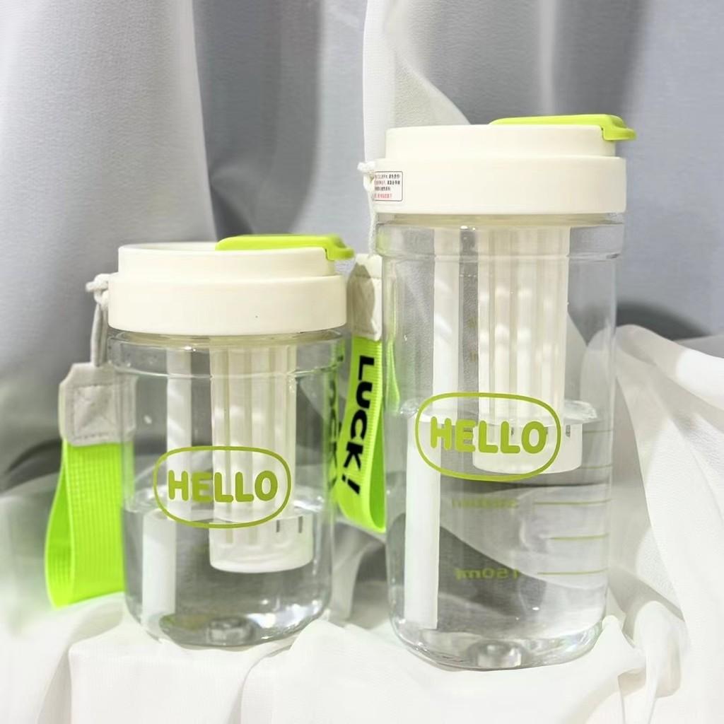 Hello Flower Tea Cup 580ml Double Drinking Portable Plastic Tumbler For Summer Outdoor Use