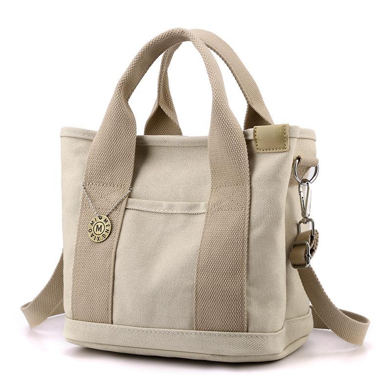 Canvas Small Square Bag, New Women's Handbag, Large Capacity, Fashionable and Simple Shoulder Bag, Anti-splashing Messenger Bag.