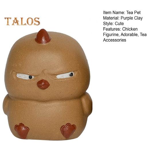 Angry Chicken Tea Pet Fialová hlína Ručně vyrobená figurka ptáka Čajové doplňky Kung Fu Čajová ozdoba pro milovníky čaje Domácí dekorace