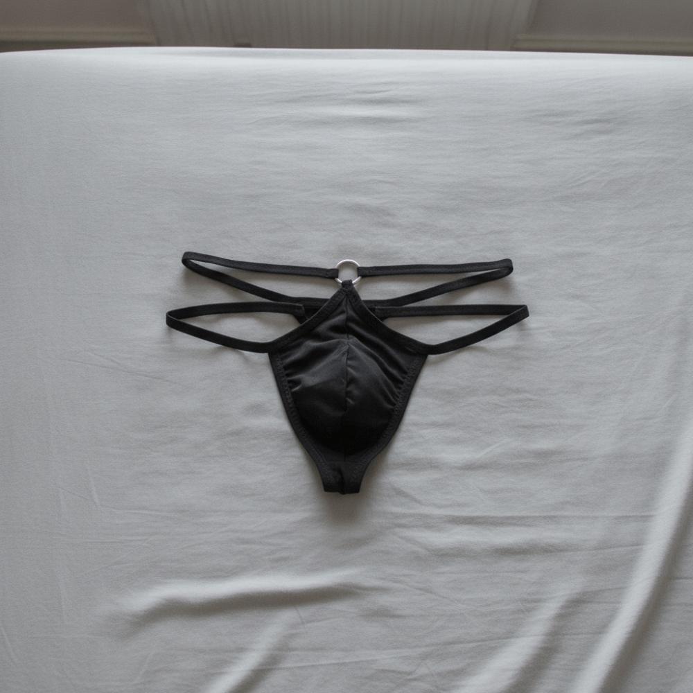 Transparent Men's Thin Thong Hollow Out Triangle Panties Simple T-back Briefs Male