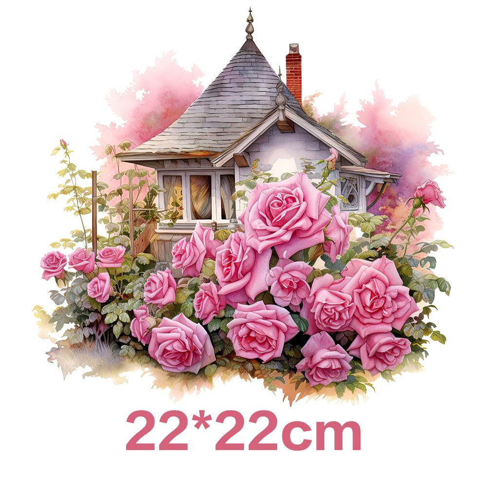 Flower Iron On Transfer Stickers Cute Design Ready To Press Heat Transfer Vinyl Decals Applique for T-Shirt Backpack Clothes