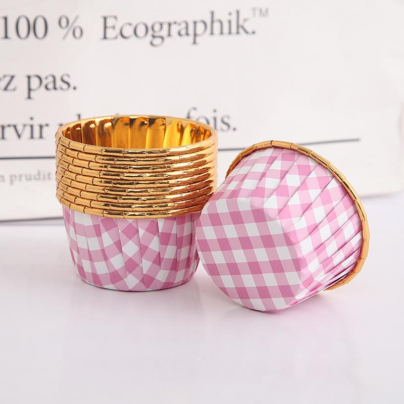 Roll Mouth Cup High Temperature Resistant 50 PCs Thick Baking Cup Baking Cups Medium Large Cake Gold and Silver Cake Paper Cups