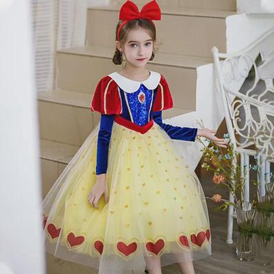 2024 Spring Princess Elsa and Snow White Festival Performance Dress for Little Girls