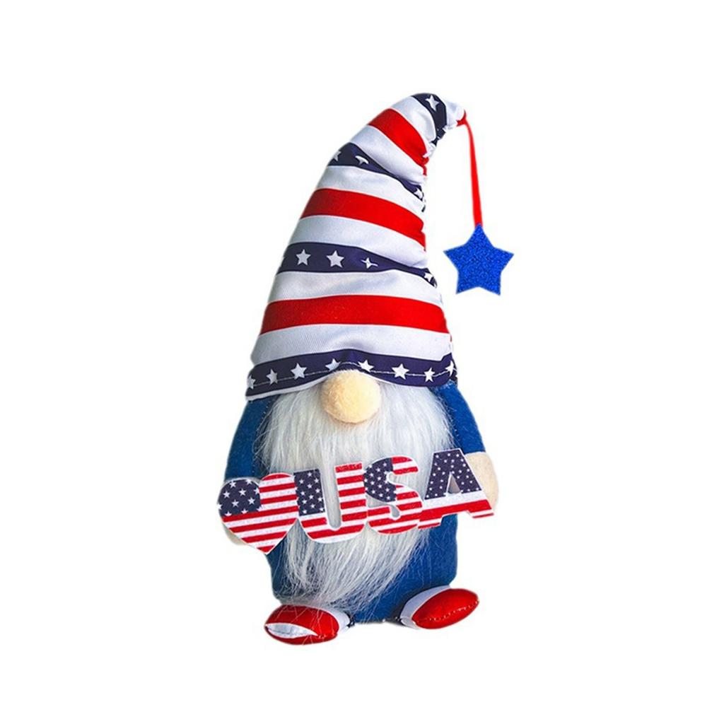 Independence Day Faceless Man Doll Fabric Independence Day Decorations Home Display Window Ornaments