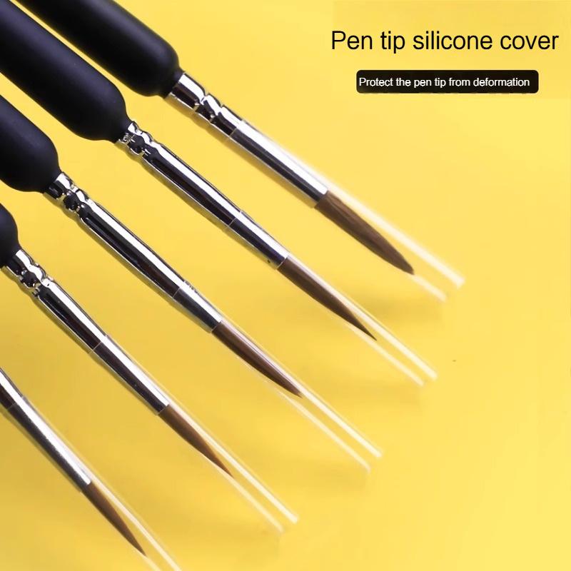 Borrence Miniature Hook Line Pen Art Paint Brushes 4/5/8/10/11pcs for Gouache Acrylic Watercolor Oil Paints Artists Hand Painted