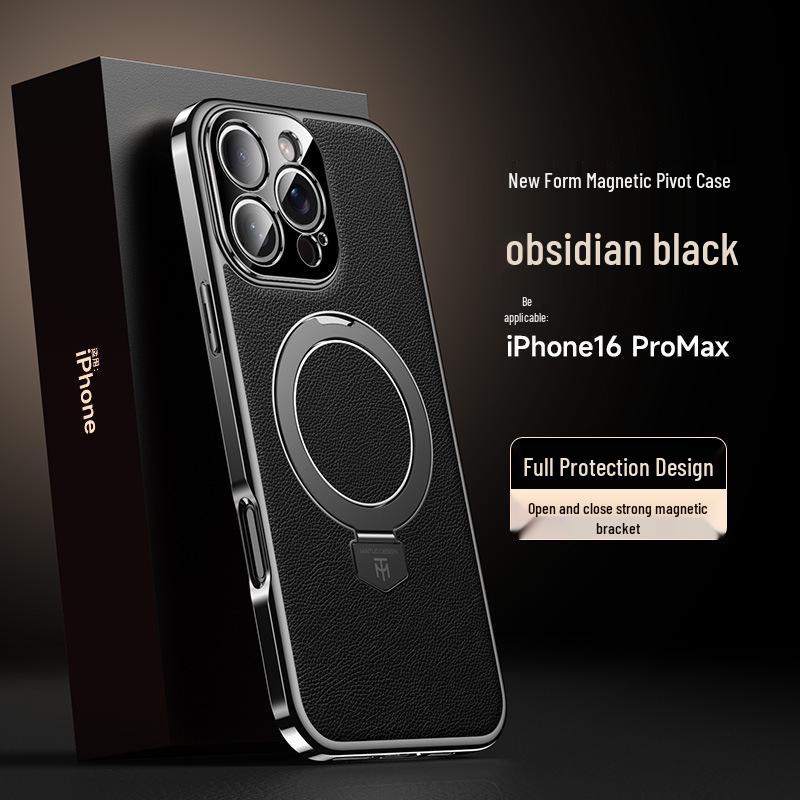

Apple 17 Pro Max Магнитная подставка Кожаный чехол для телефона iPhone 16 Pro 17 Air Гальваническое защитное покрытие iPhone 15 Pro
