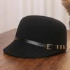 1Pcs Autumn Winter Belt Buckle Equestrian Hat Women'S British Retro Black Knight Show Face Small Fashion Cap