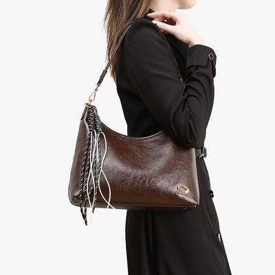 Commuter Large Capacity Crossbody Bag for Women Bright Face Fall/Winter Color Underarm Tote Bag