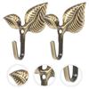4Pcs Wall Mounted Leaf Hook Wrought Iron Rustic Wall Hook Decorative Coat Hook Vintage Coat Hooks for Bags Hats Keys Towels