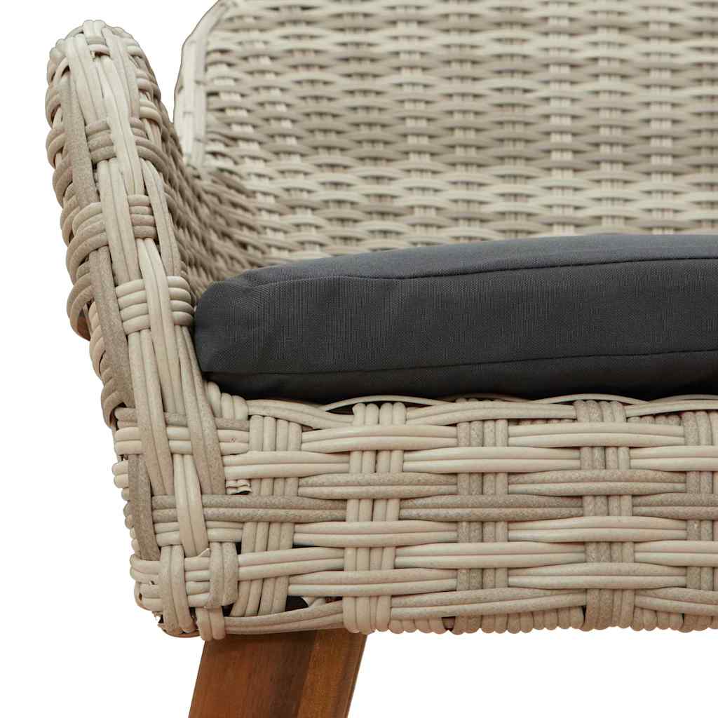 Garden Chair 2 Pcs Light Grey 62.5 X 55 X 82 Cm Poly Rattan