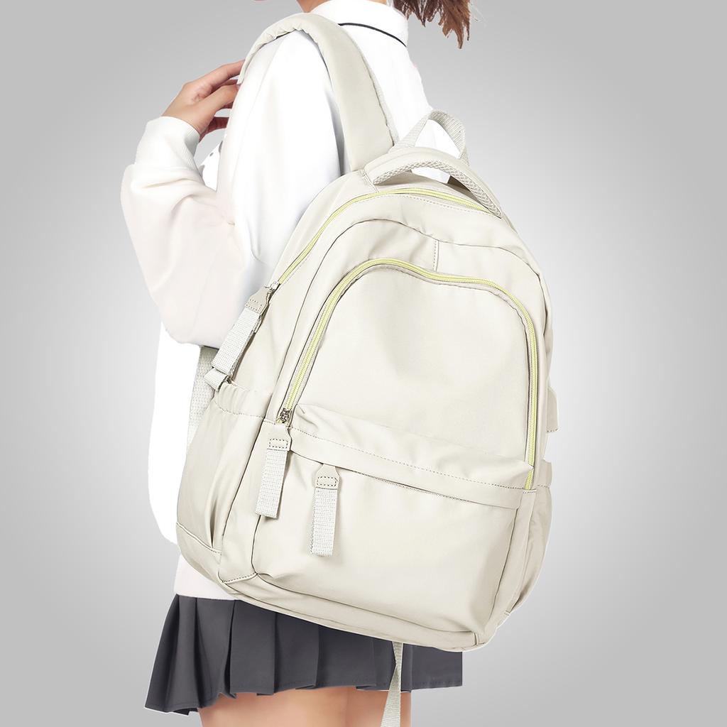 Lässiger Mode-Rucksack mit großem Fassungsvermögen, einfarbiger Schul-Laptop-Rucksack, einfacher süßer Studenten-Schulrucksack mit Reißverschluss für Mädchen und Jungen