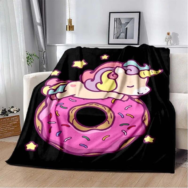 Cute Pink Unicorn Throws Blanket Sofa Blanket  Bedroom Living Room Decoration Blanket for Bed Picnic Blanket Throw Blanket