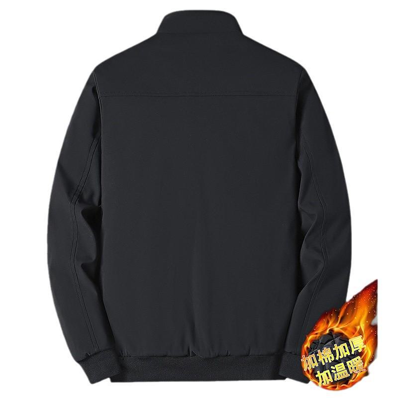 Men's Winter Stand Collar Cotton Jacket - Business Casual for Middle-aged & Elderly