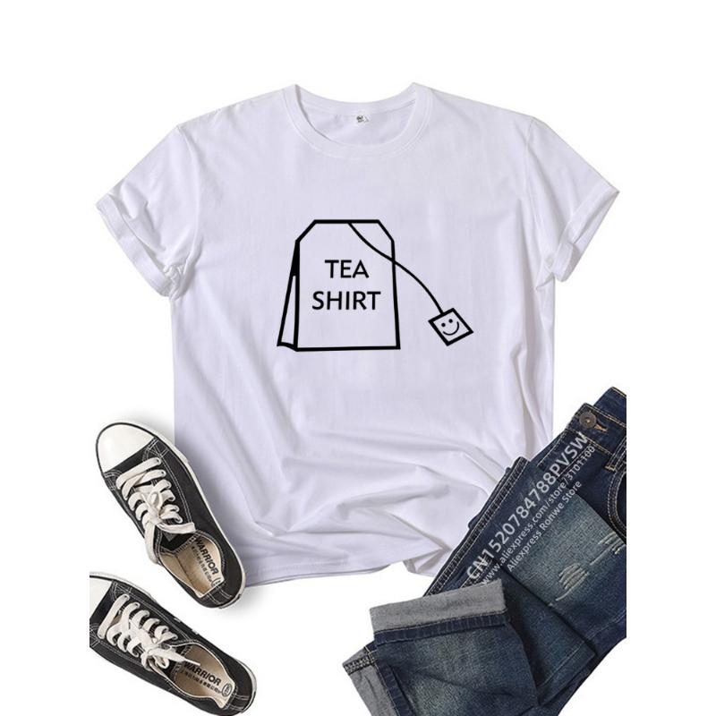 

Забавная чайная рубашка, футболки, женская летняя одежда, футболка Harajuku, футболка с рисунком Swag, повседневные топы с короткими рукавами в стиле хип-хоп для девочек XS
