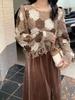 2023 Plus Size Women's Crochet Hollow Long Sleeve Knit Top - Loose & Versatile for Spring/Summer